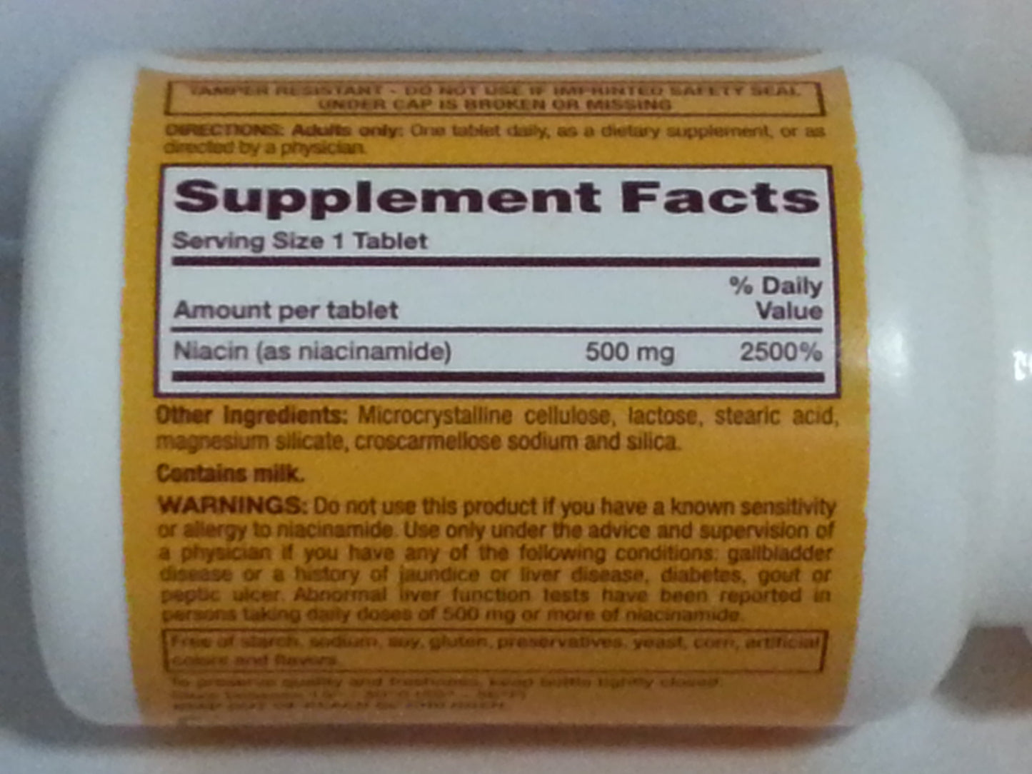 Tabletas rugbi niacinamida 500mg envase frontal