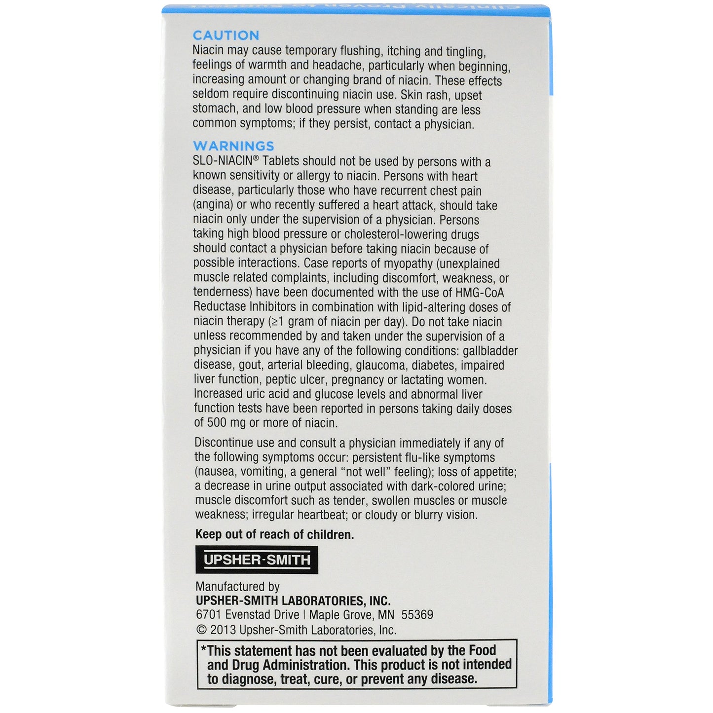 Tabletas Slo-Niacin niacina liberación controlada 500 mg