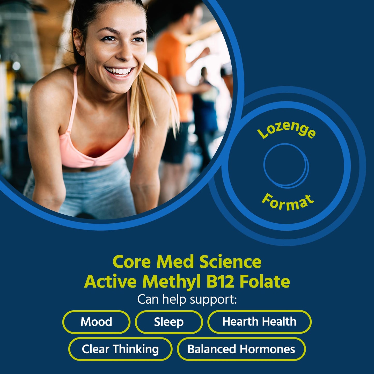 Tabletas sublinguales Metil B12 Folato Core Med Science