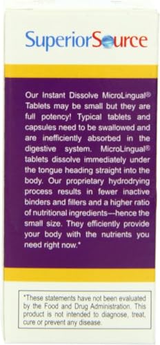 Tabletas sublinguales Superior Source vitaminas b para salud cardíaca