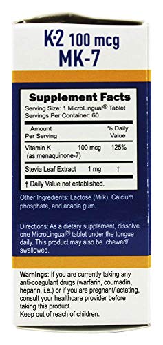 Tabletas sublinguales vitamina K2 MK-7 Superior Source caja