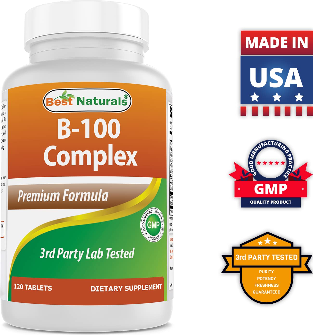 Tabletas suplemento Best Naturals vitaminas B