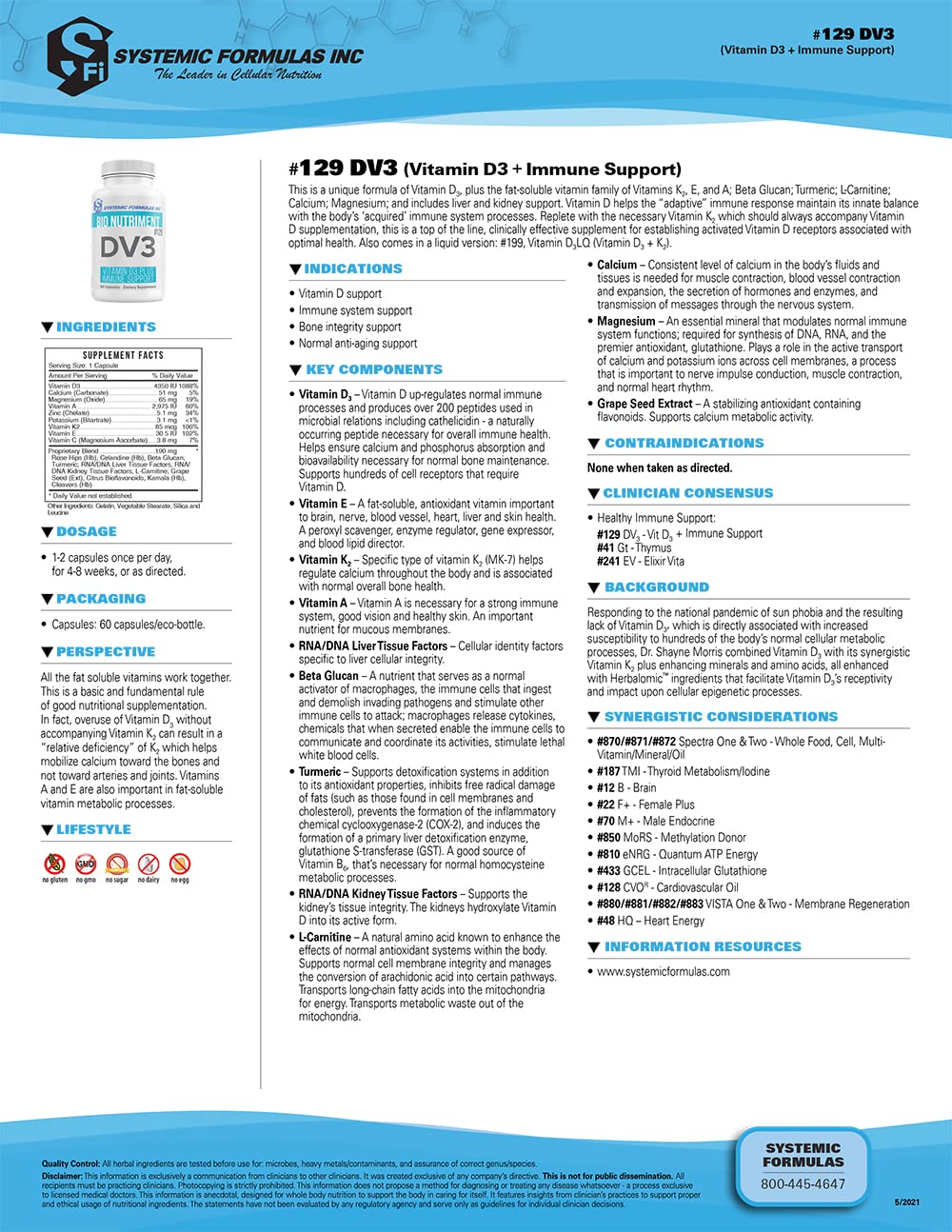 Tabletas Systemic Formulas vitamina D3 y K2 60 unidades