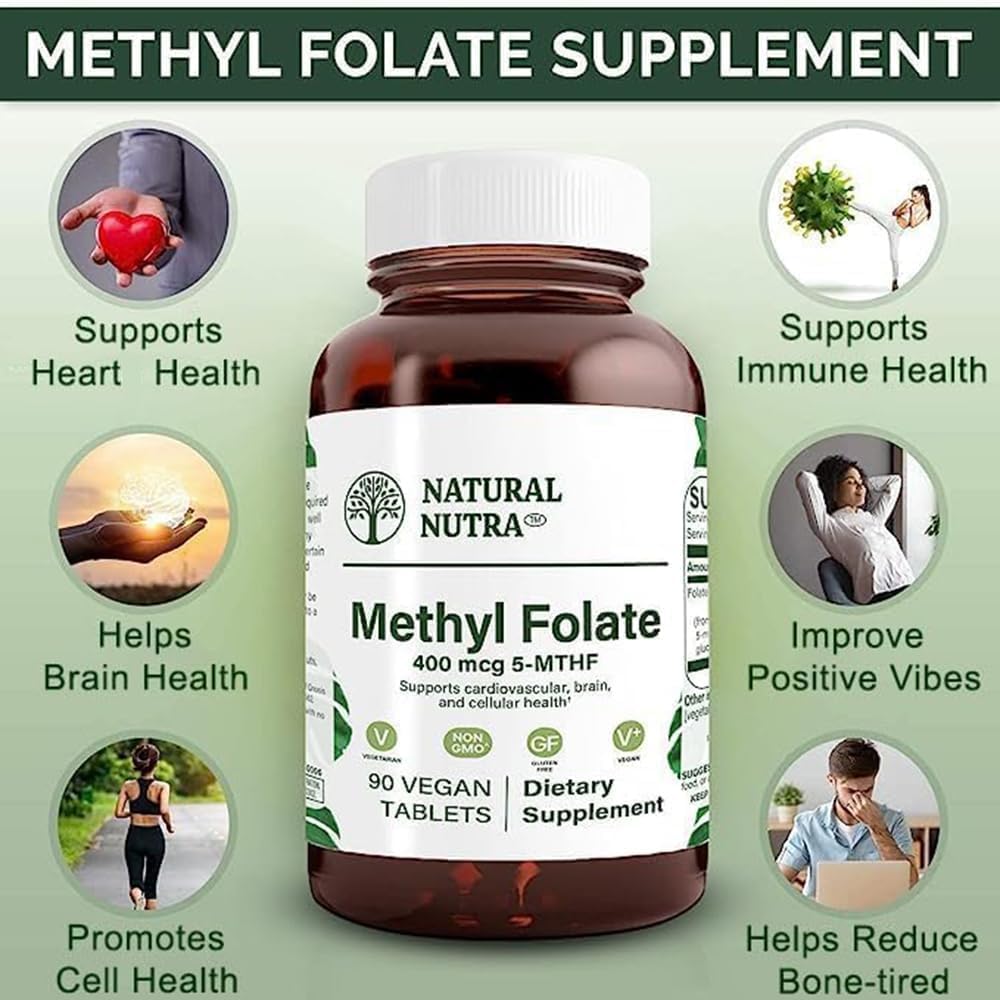 Tabletas veganas Natural Nutra metilfolato