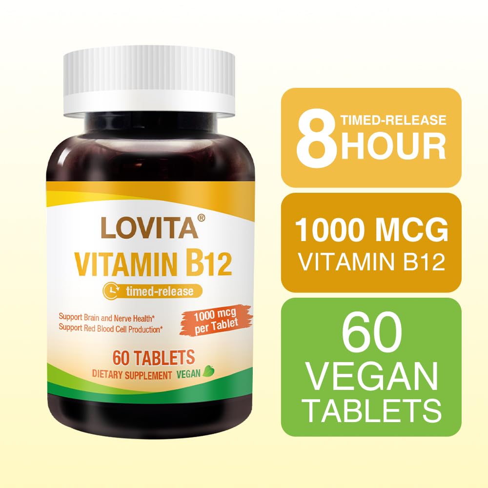 Tabletas vegetarianas Lovita vitamina B12 1000 mcg