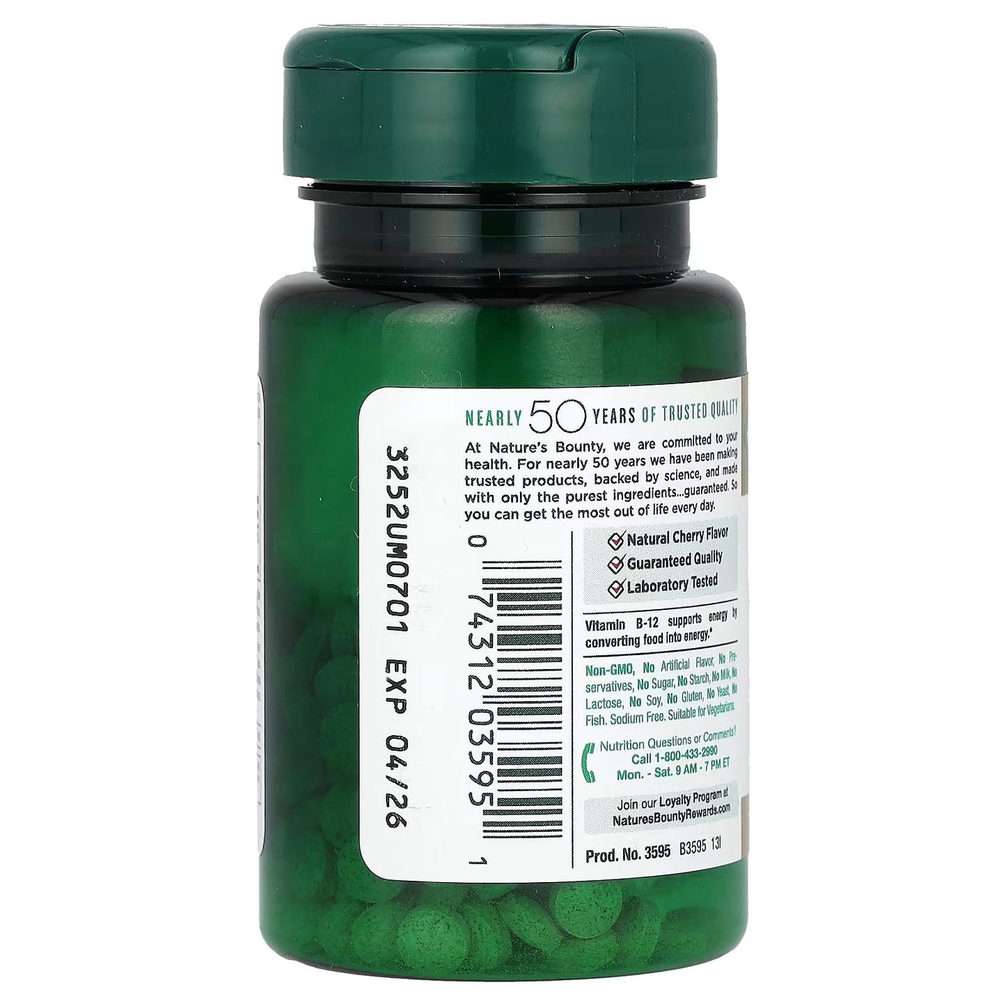 Tabletas Vitamina B-12 500 mcg Nature's Bounty paquete múltiple