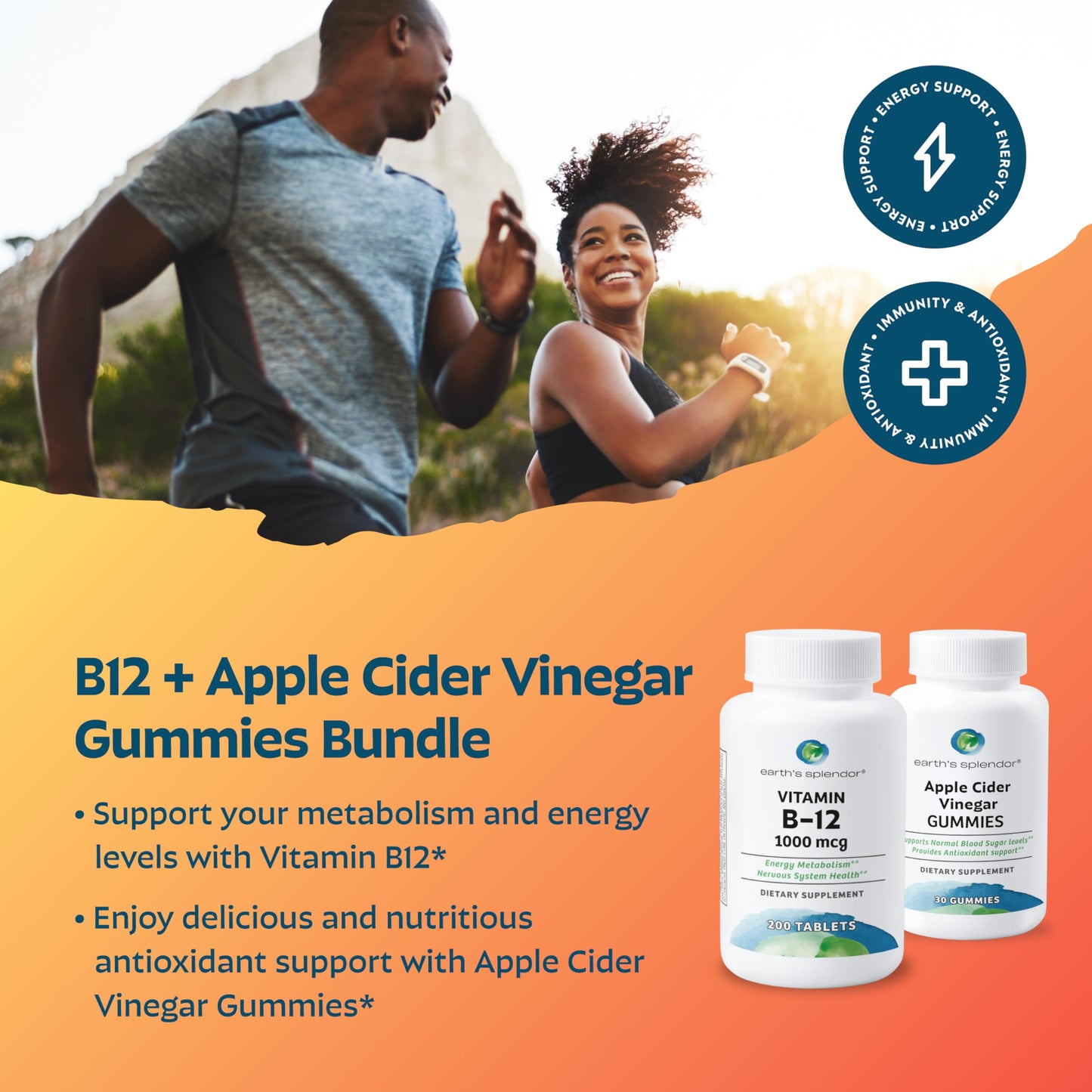 Tabletas Vitamina B12 Earth's Splendor para metabolismo