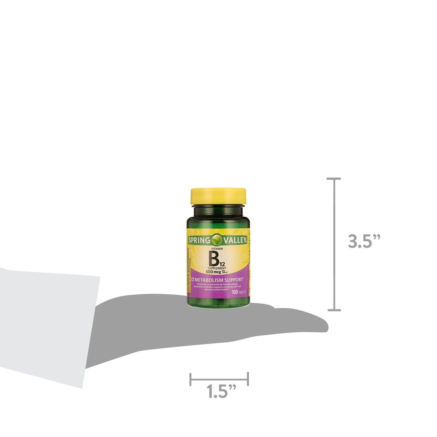 Tabletas Vitamina B12 sublinguales Spring Valley para energía