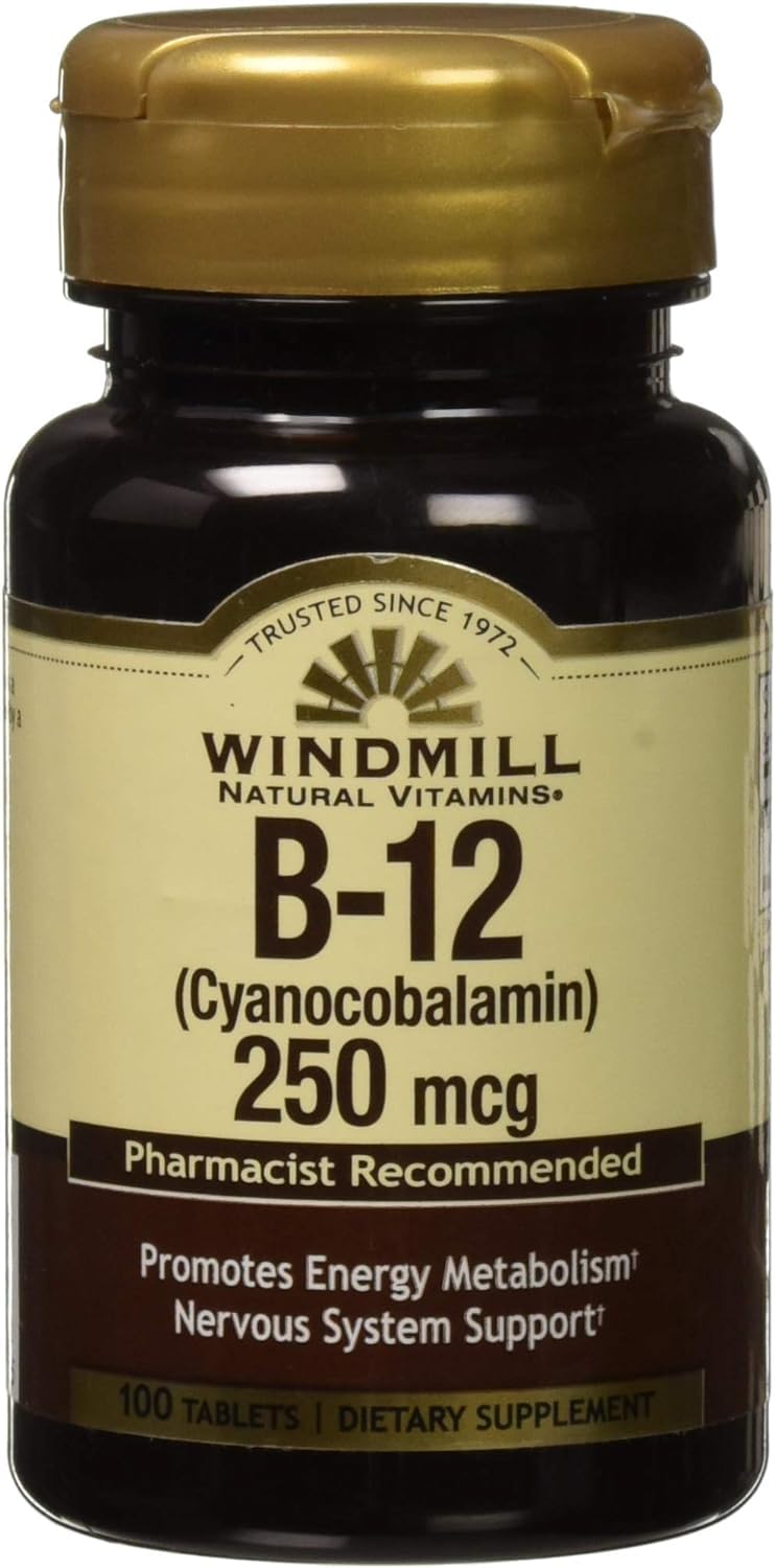 Tabletas de vitamina B-12 Windmill 100 Mcg