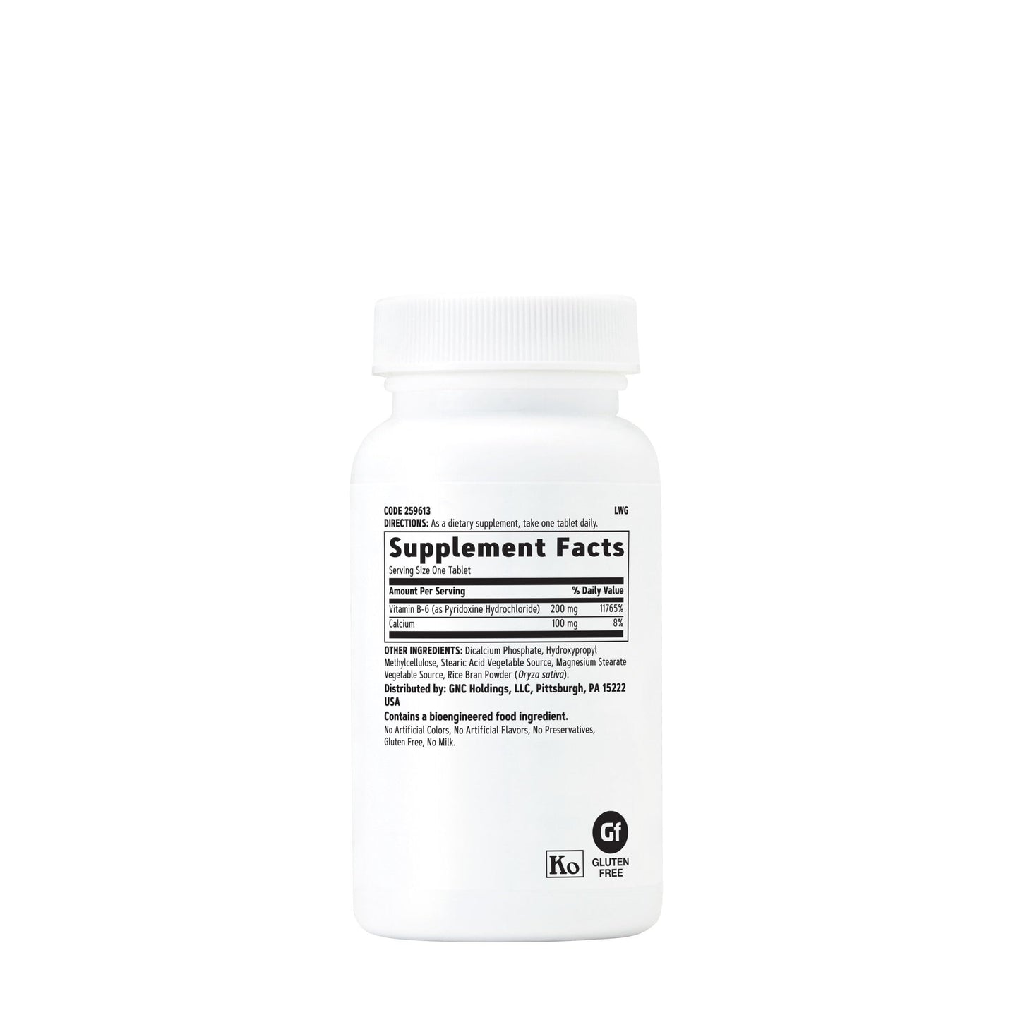 Tabletas vegetales de Vitamina B6 GNC para 100 días