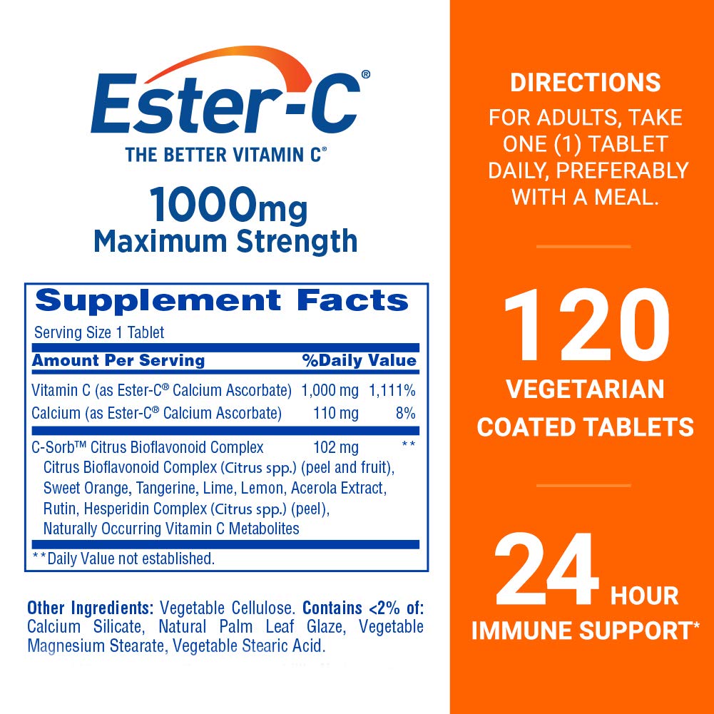 Tabletas de Vitamina C Ester-C 1,000mg