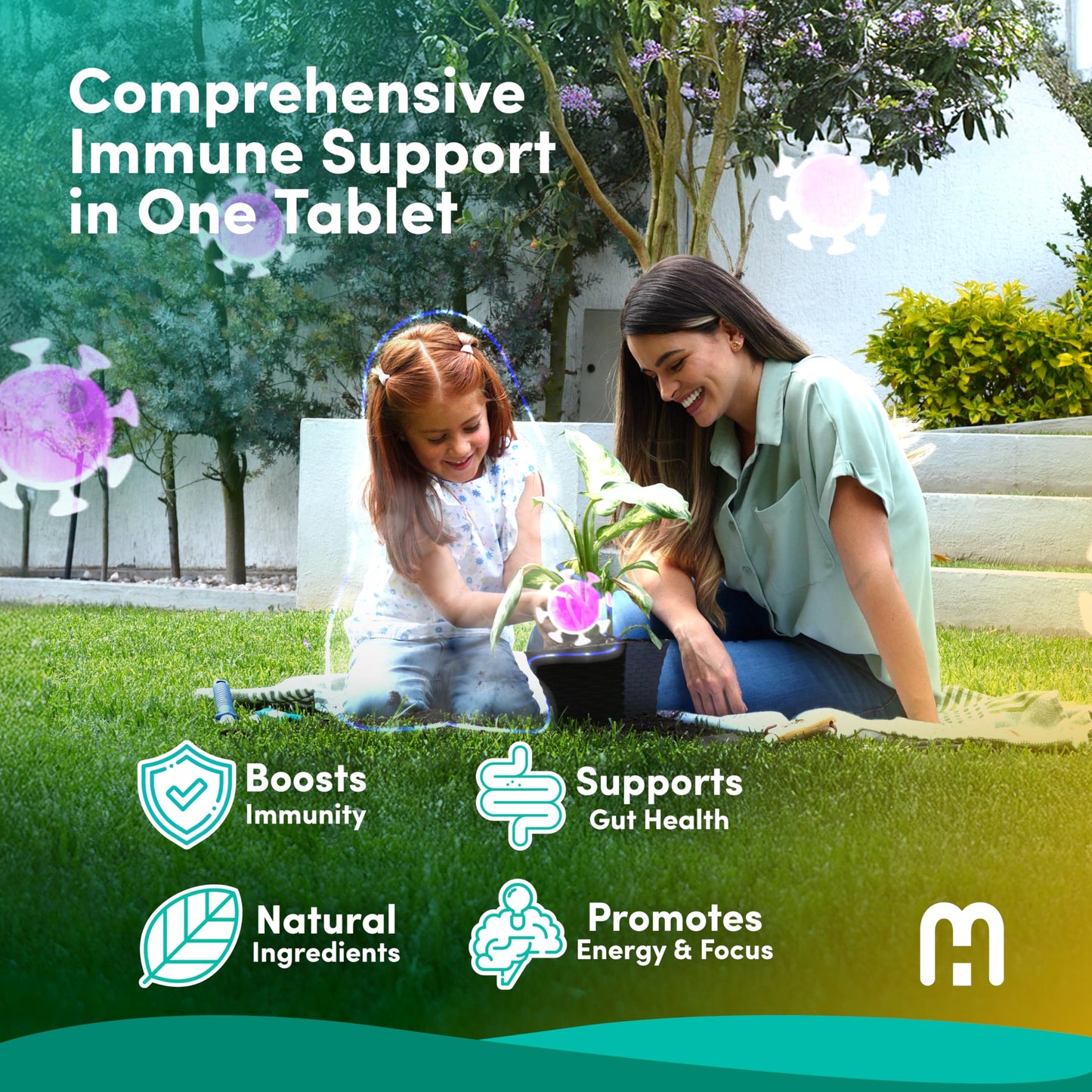 Tabletas masticables con vitamina D y prebióticos para niños