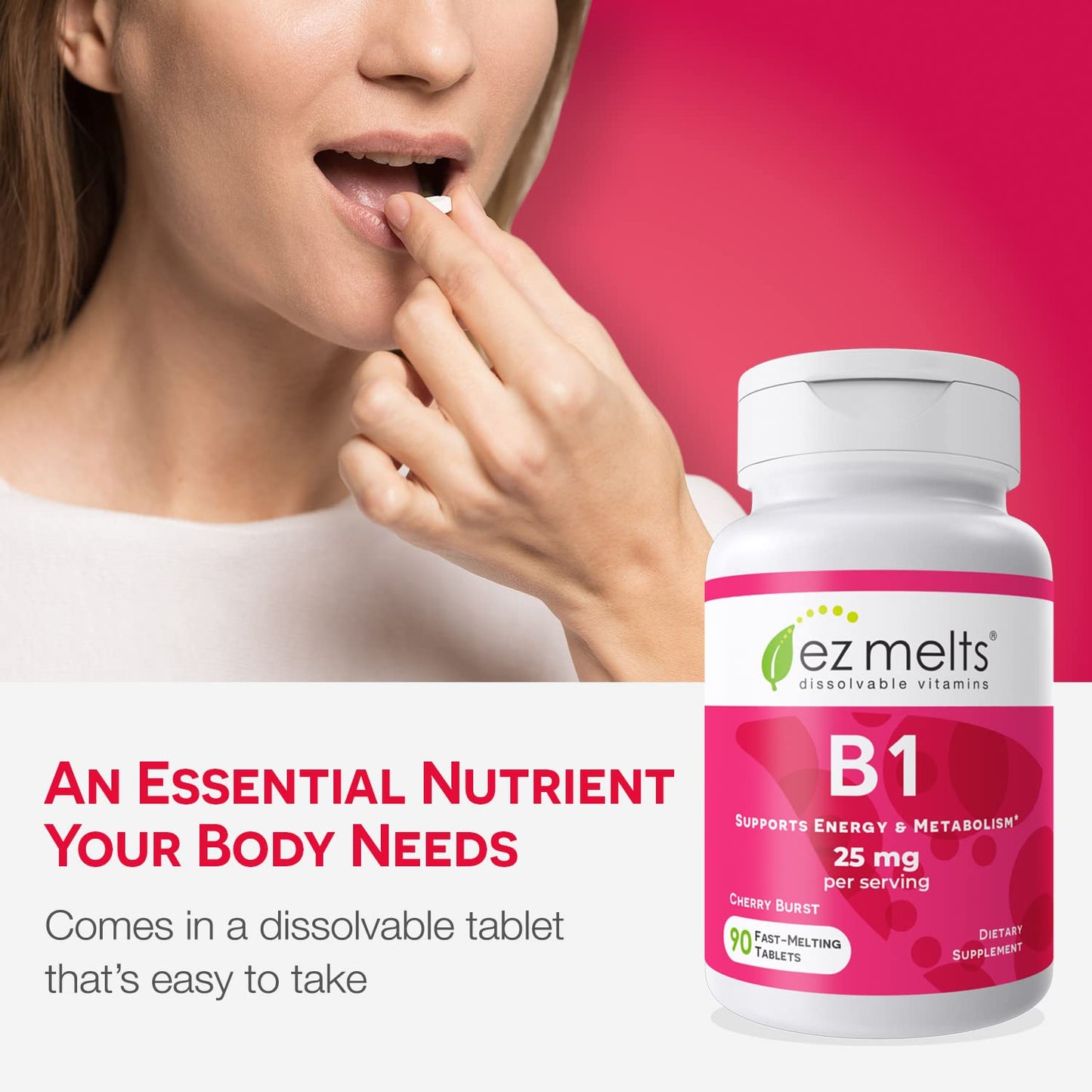 Tabletas de vitaminas b1 sin azúcar para metabolismo EZ Melts