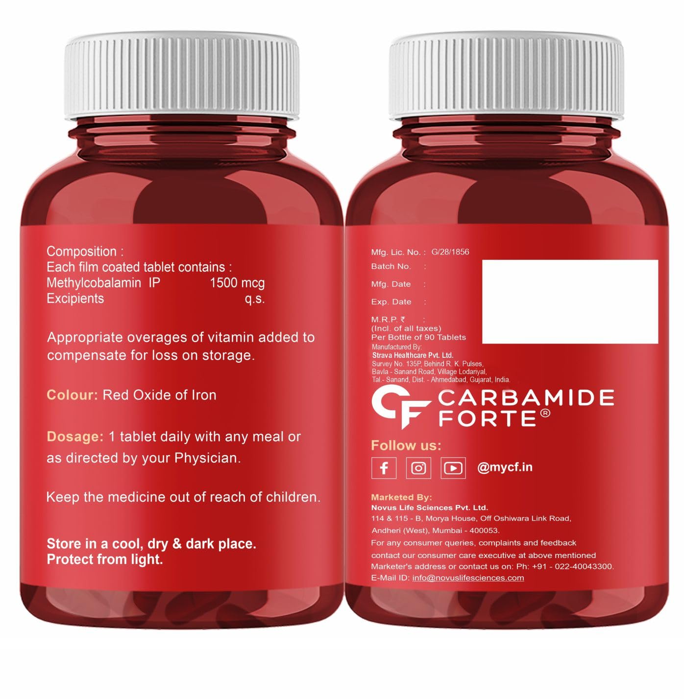Tabletas de vitaminas vitamina D3 y B12 Carbamide Forte