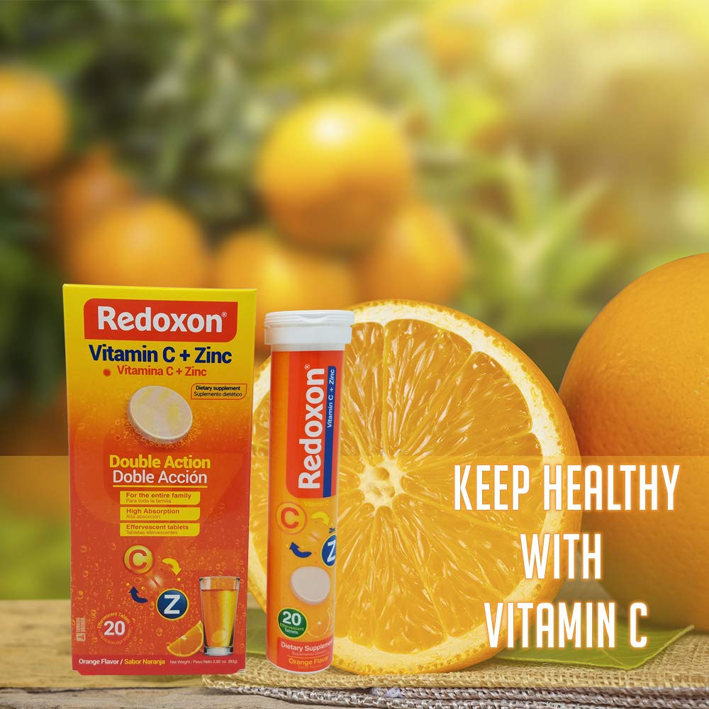 Tapa botella Redoxon efervescente vitamina C con zinc