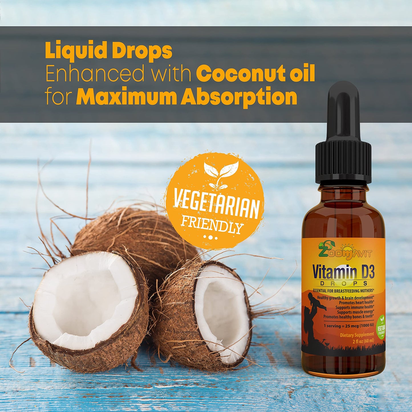 Tapón con gotero de vitamina D para bebés Zoomavit