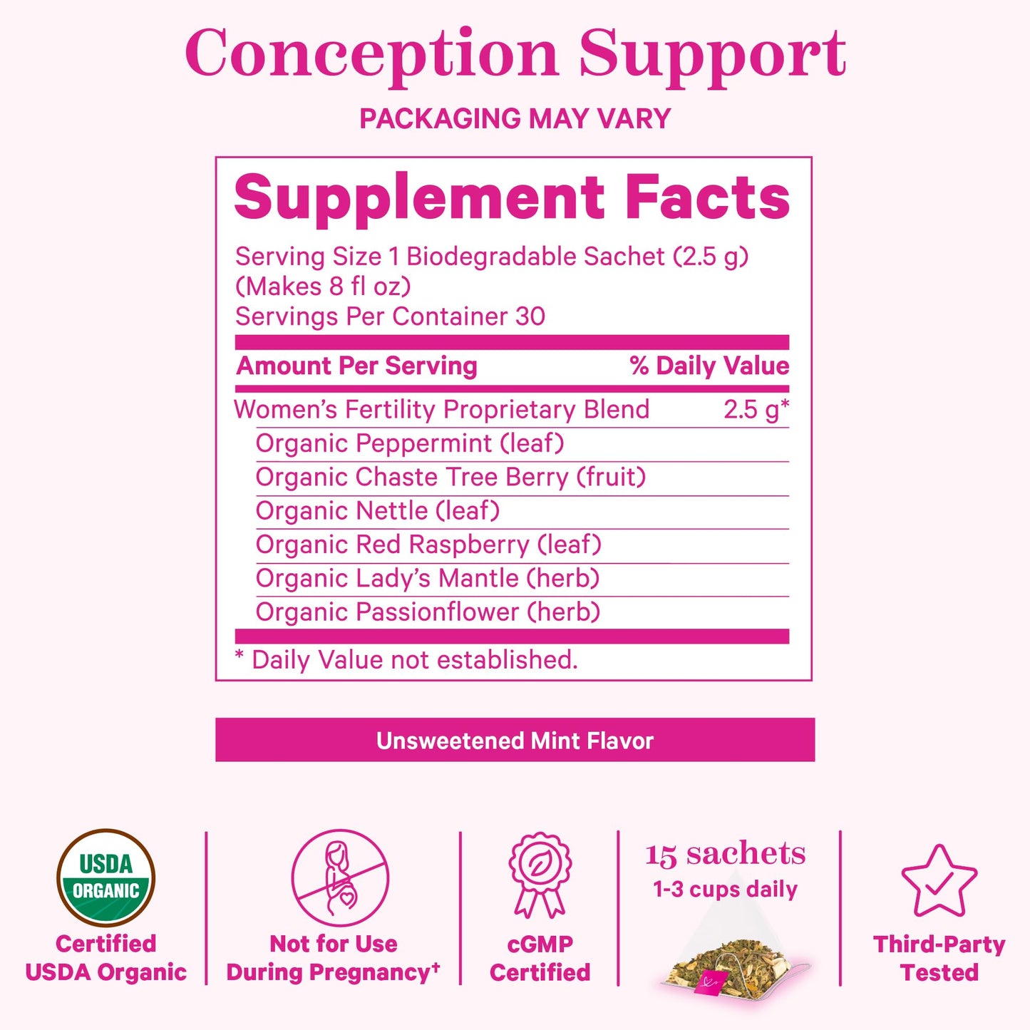 Té y cápsulas para fertilidad y equilibrio hormonal Pink Stork