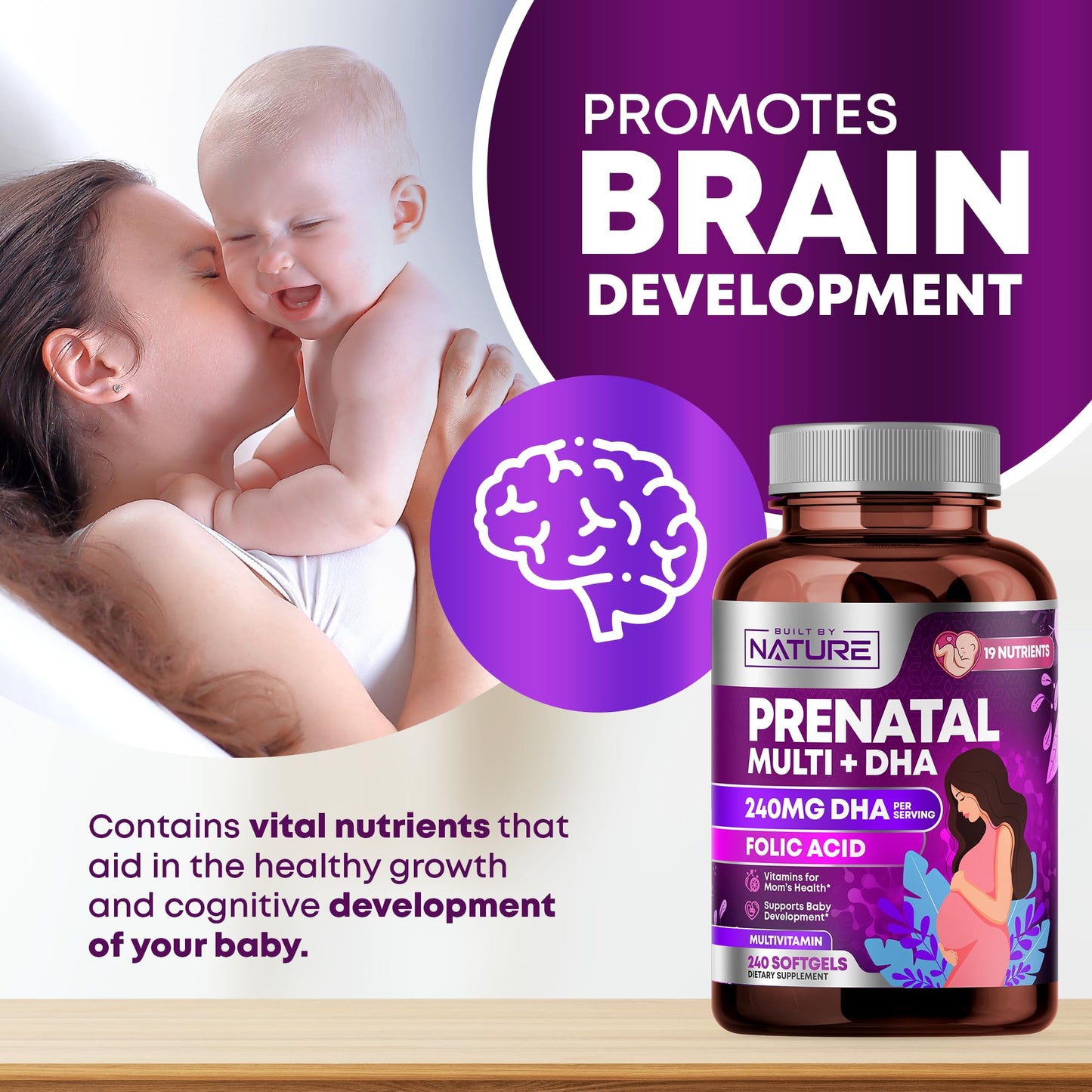 Texto informativo vitaminas prenatal Built By Nature