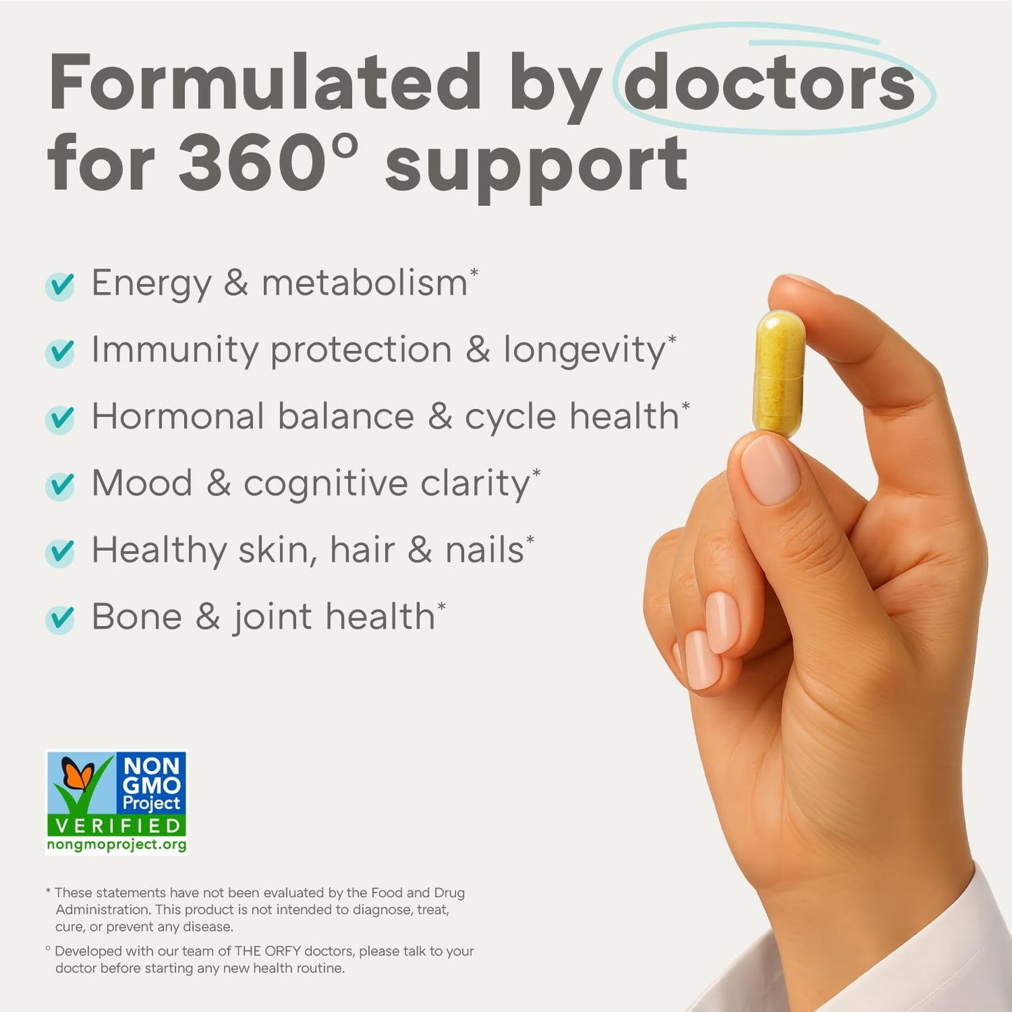 THE ORFY caja con detalles del multivitamínico femenino