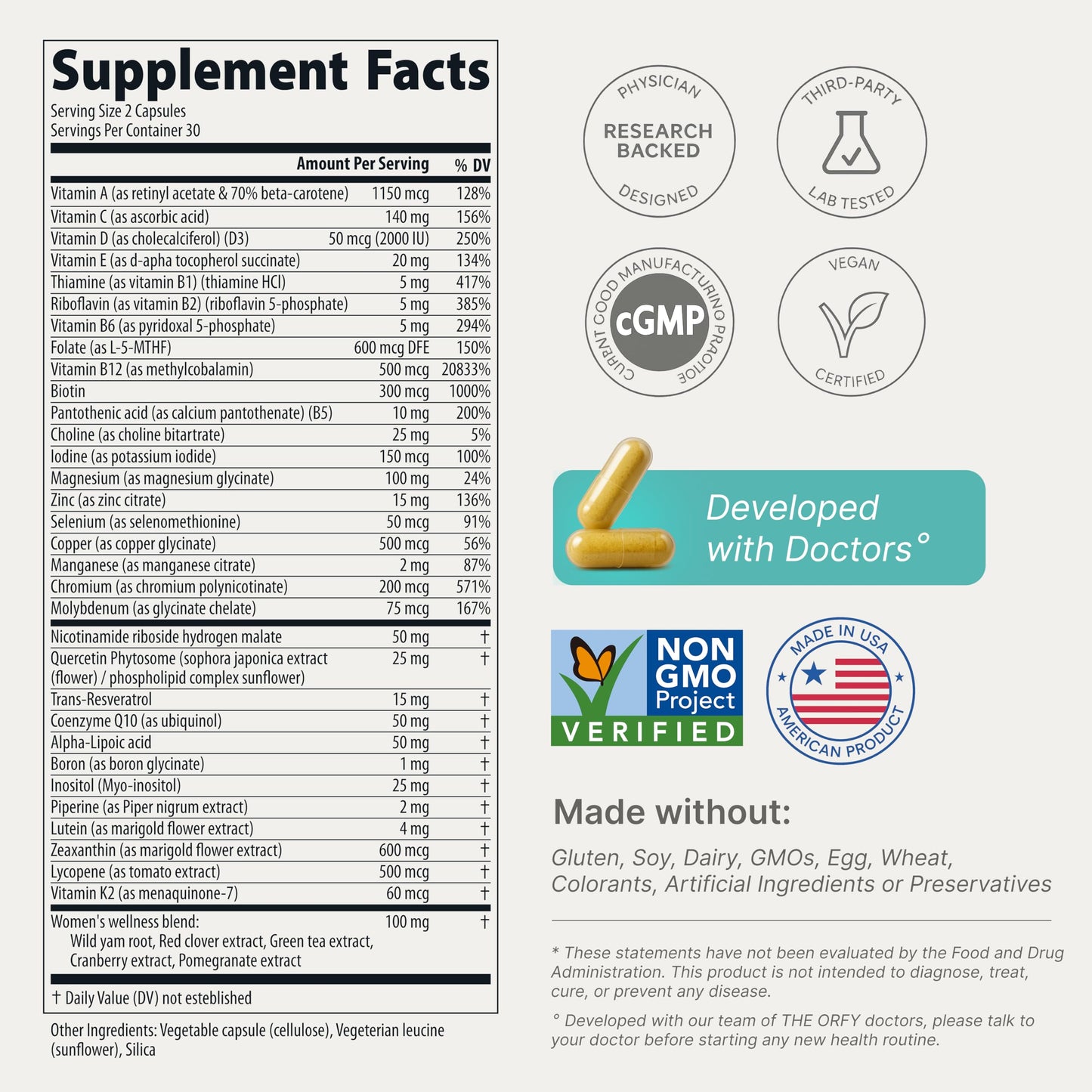 THE ORFY suplemento vitamínico para bienestar femenino