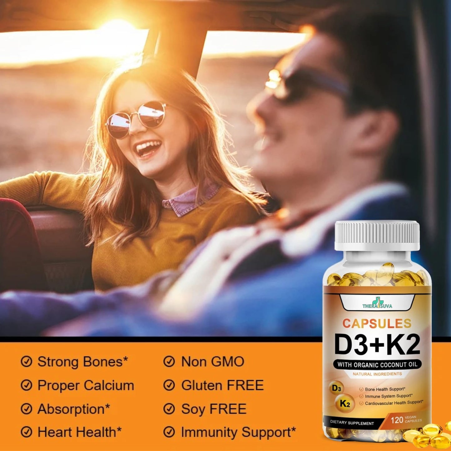 TheraSuva suplemento vitamina d3 k2 sin gluten y no ogm