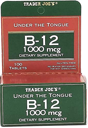 Trader Joe's vitamina B-12 sublingual 1000 mcg frasco 100 tabletas