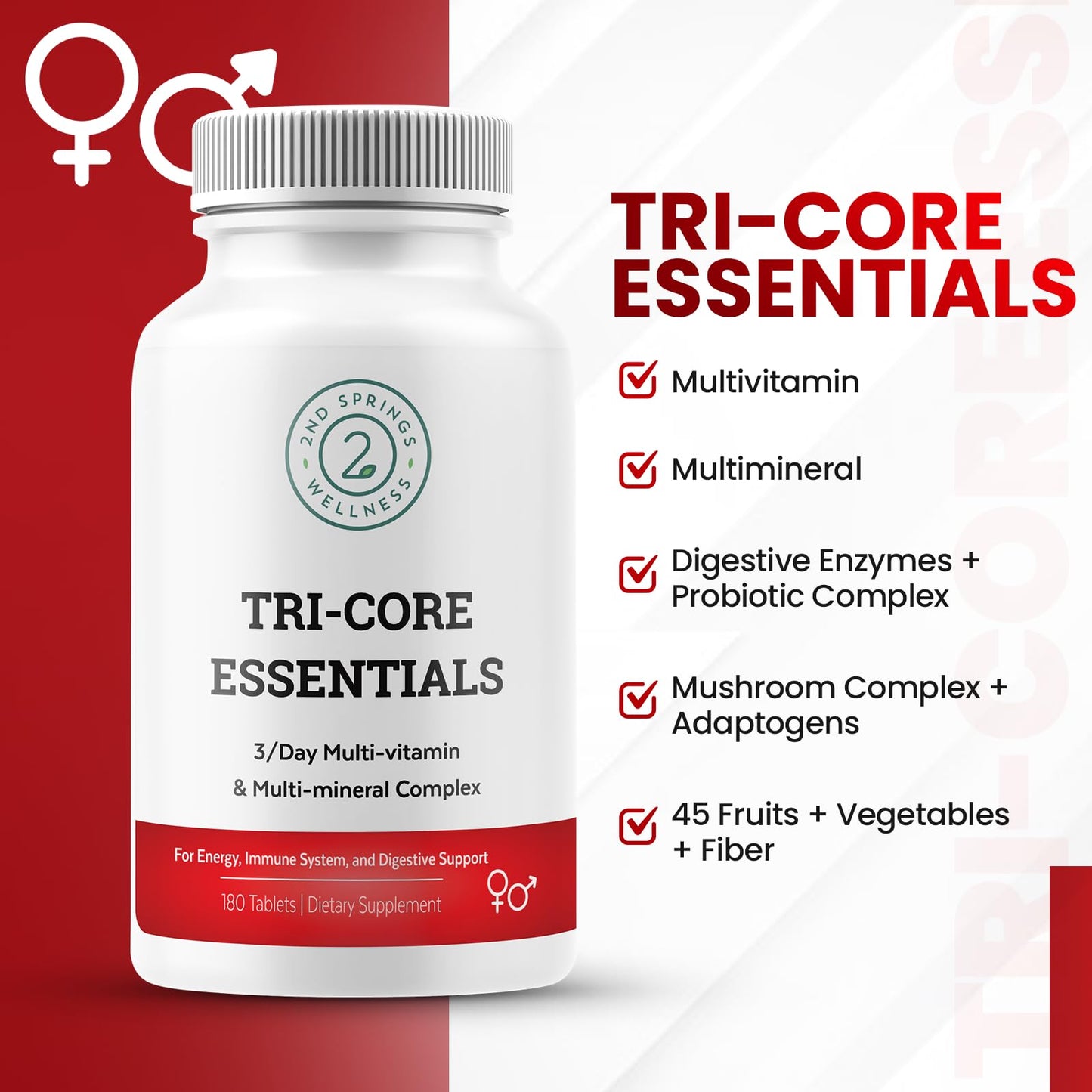 Tri-Core Essentials vitaminas adaptógenos