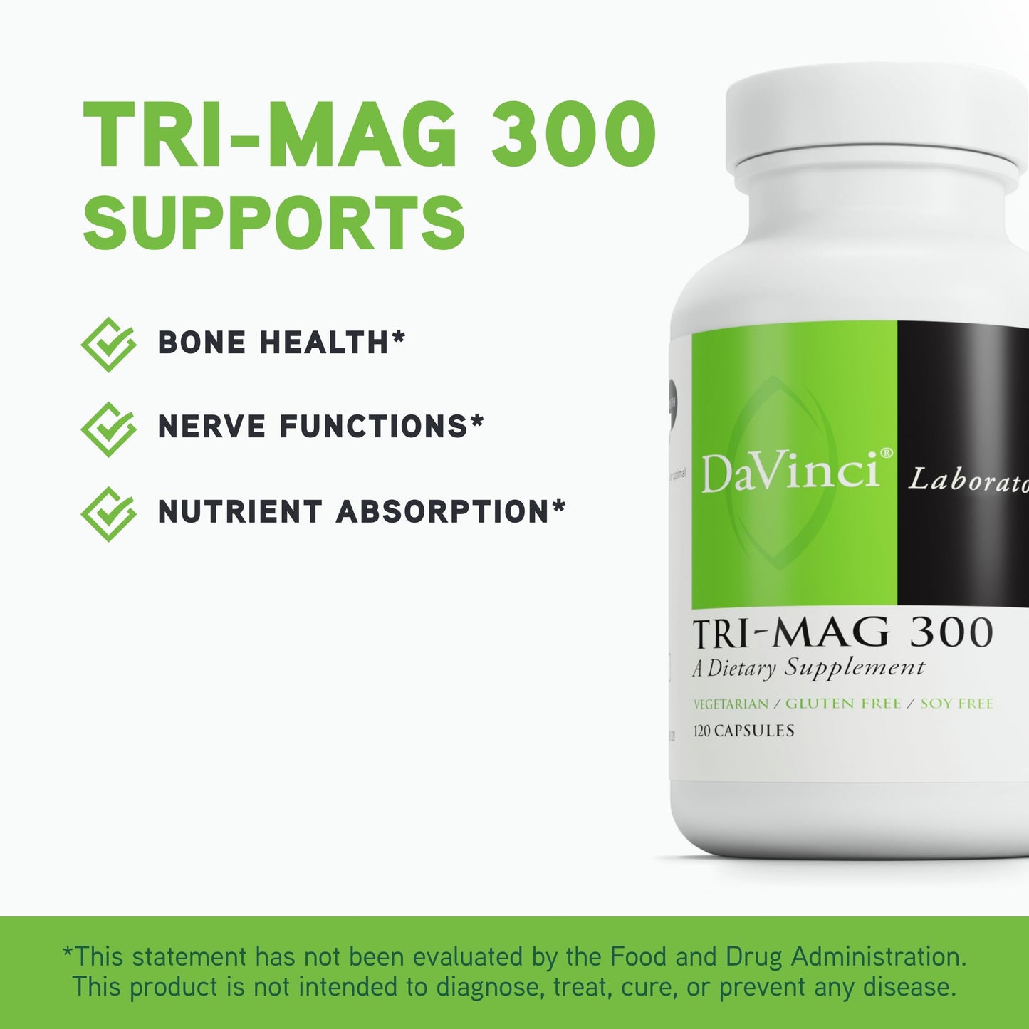 Tri-Mag 300 para absorción de nutrientes y función nerviosa
