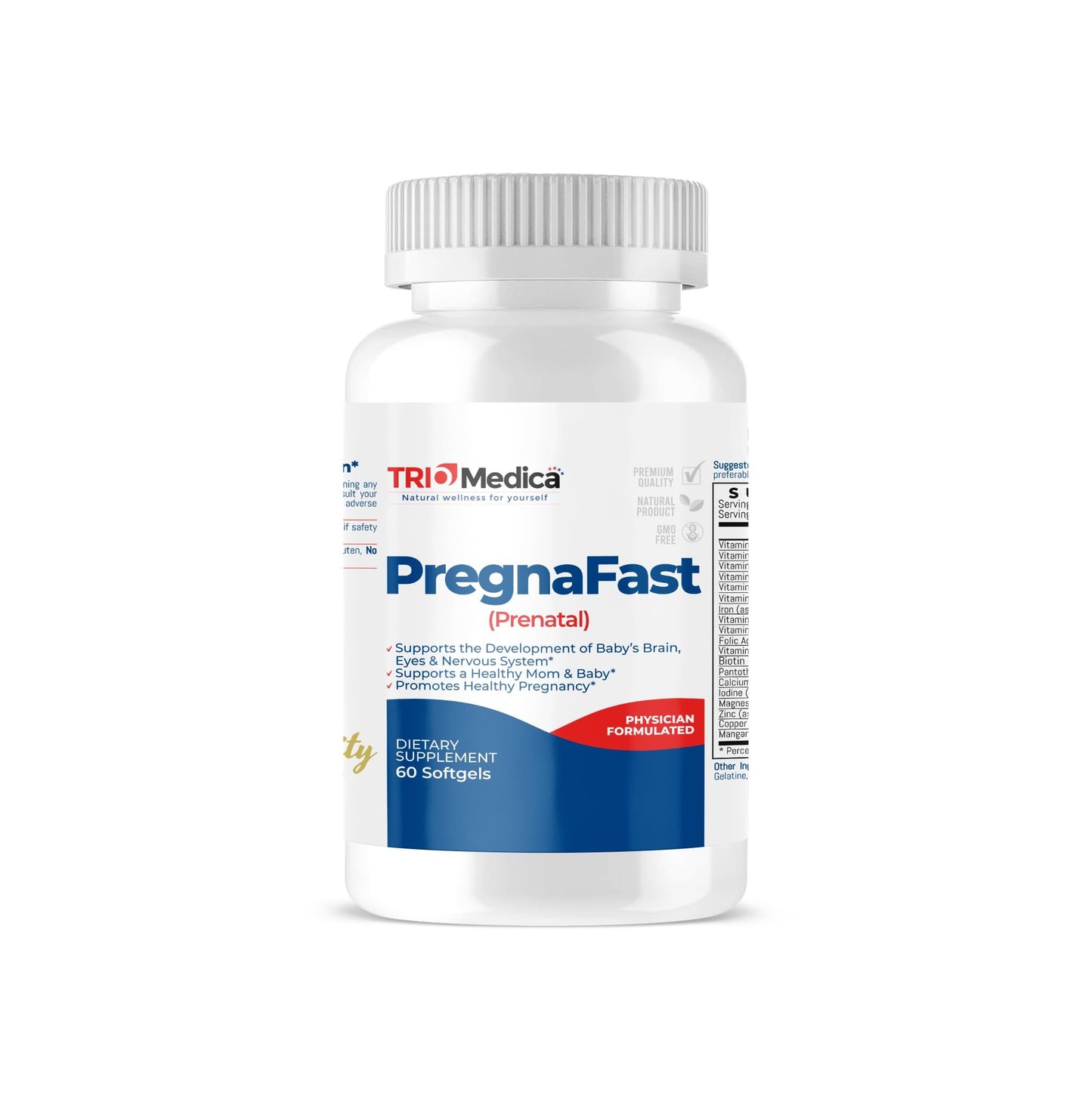 TRIOMEDICA PregnaFast multivitaminas prenatales 60 softgels
