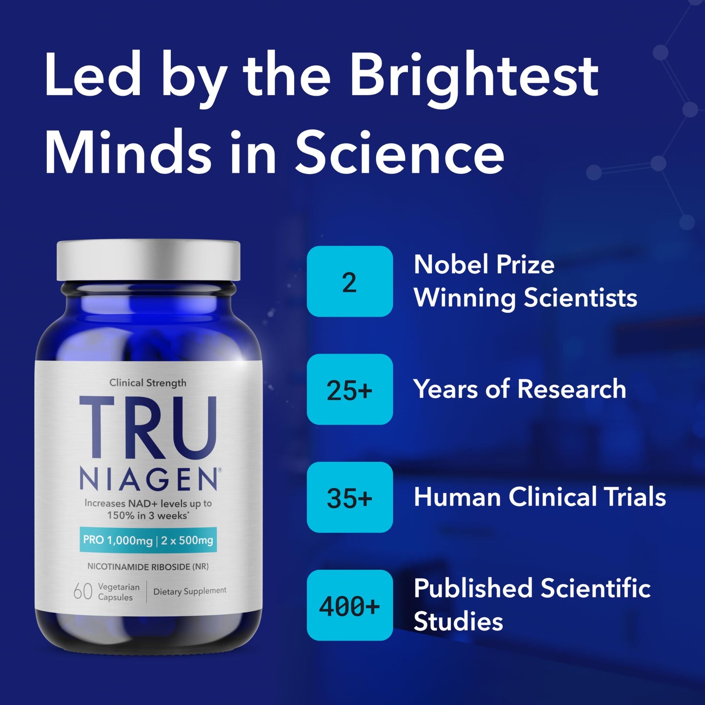 TRU NIAGEN PRO suplemento en cápsulas para hombres y mujeres