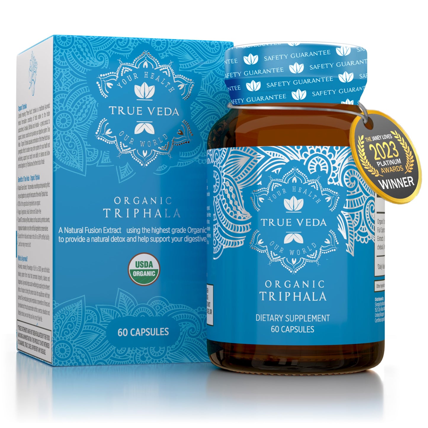 True Veda cápsulas triphala extracto orgánico