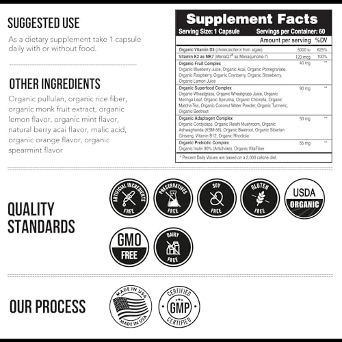 Tube de suplemento vegetal con magnesio, vitaminas y antioxidantes