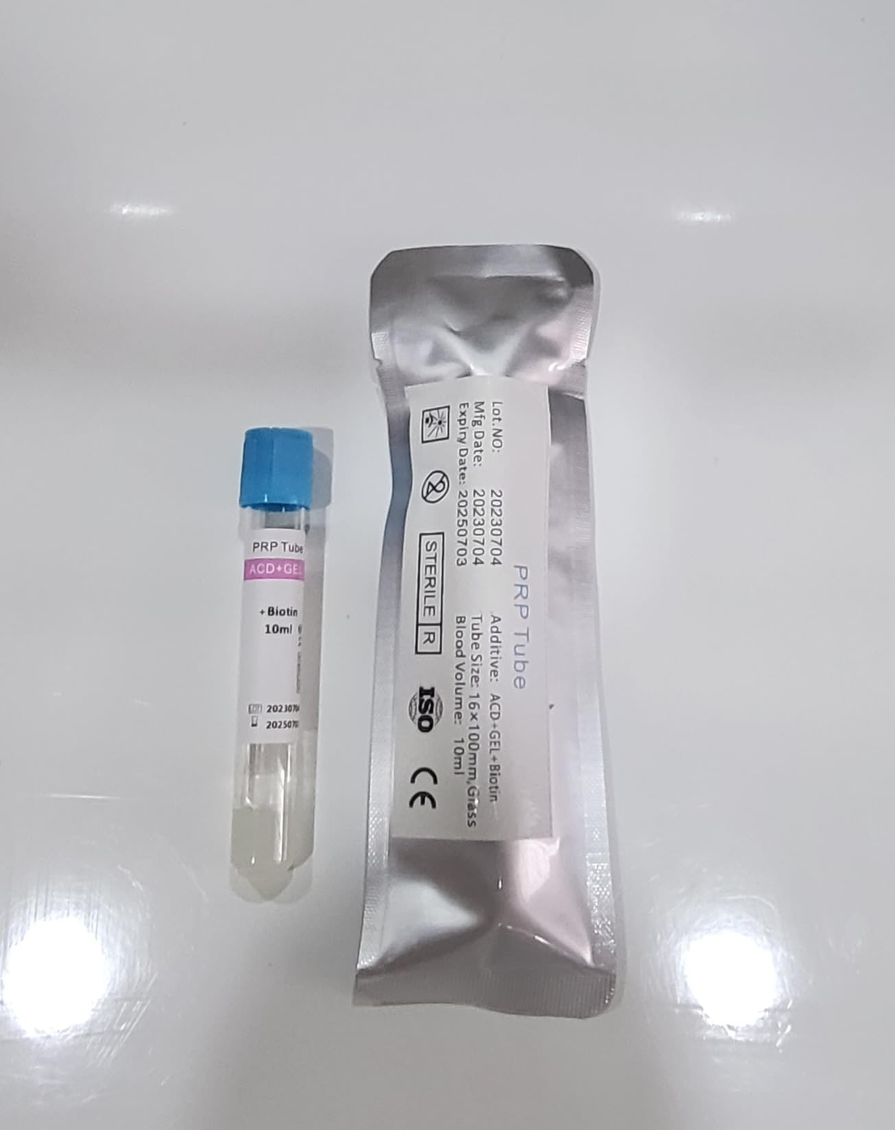 tubos prp solución acd a gel biotina 10ml triple estéril