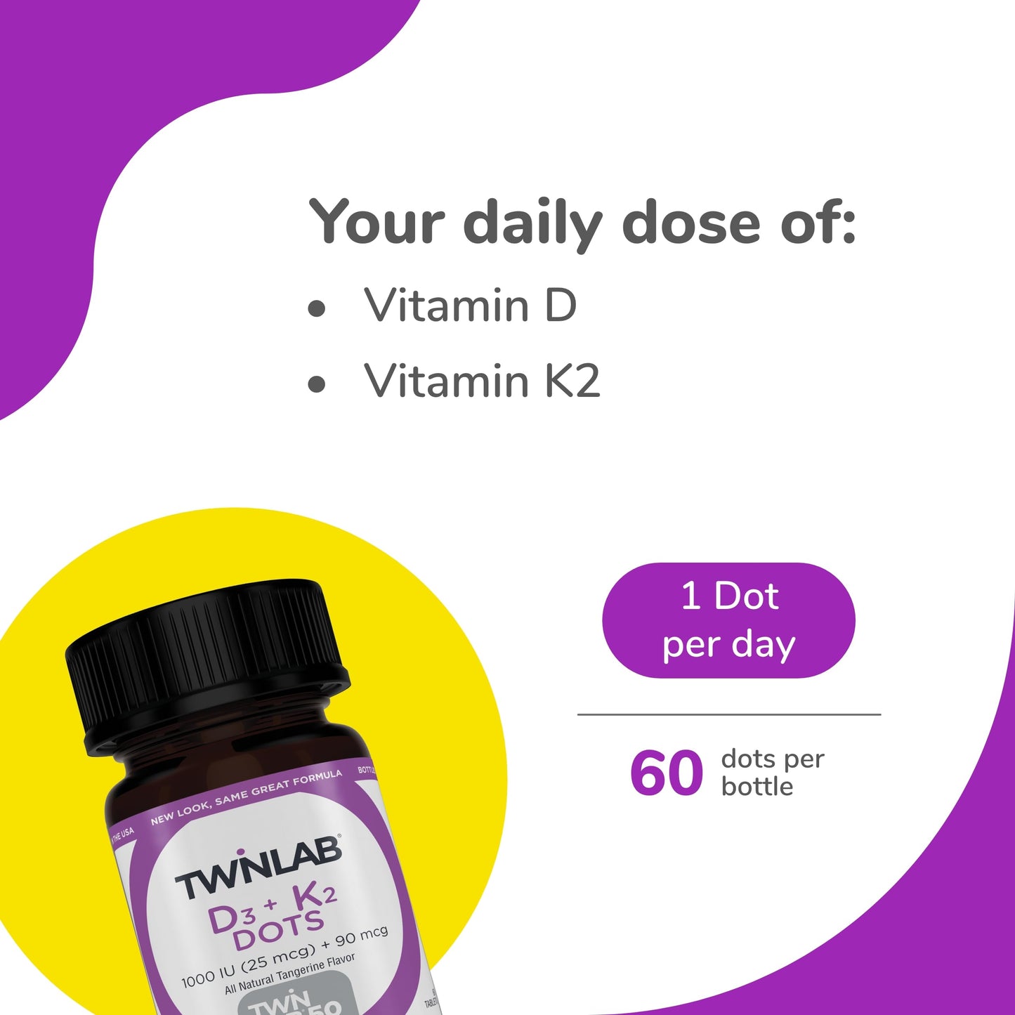 Tabletas Twinlab Vitamin D3 1000 IU con vitamina K2 para inmunidad