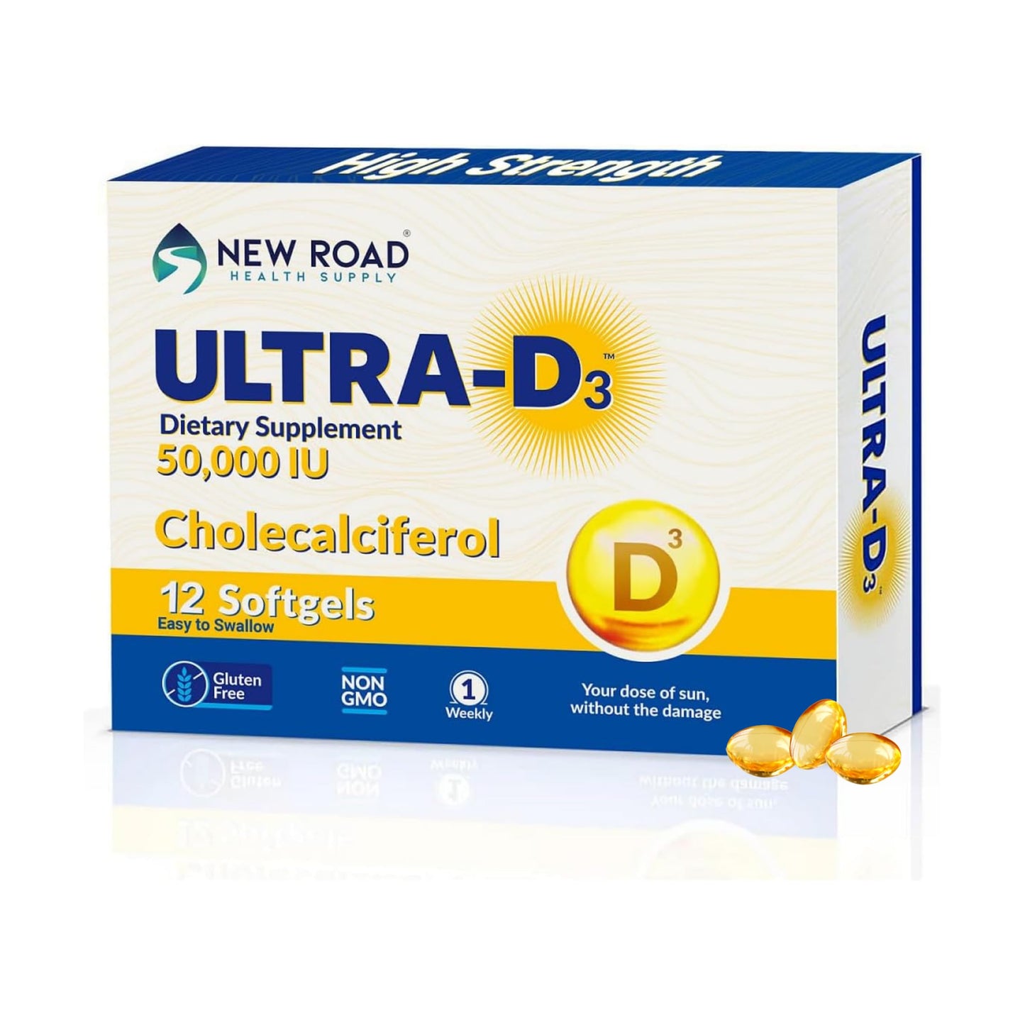Botella ULTRA-D3 vitamina D 50000 IU, 12 cápsulas