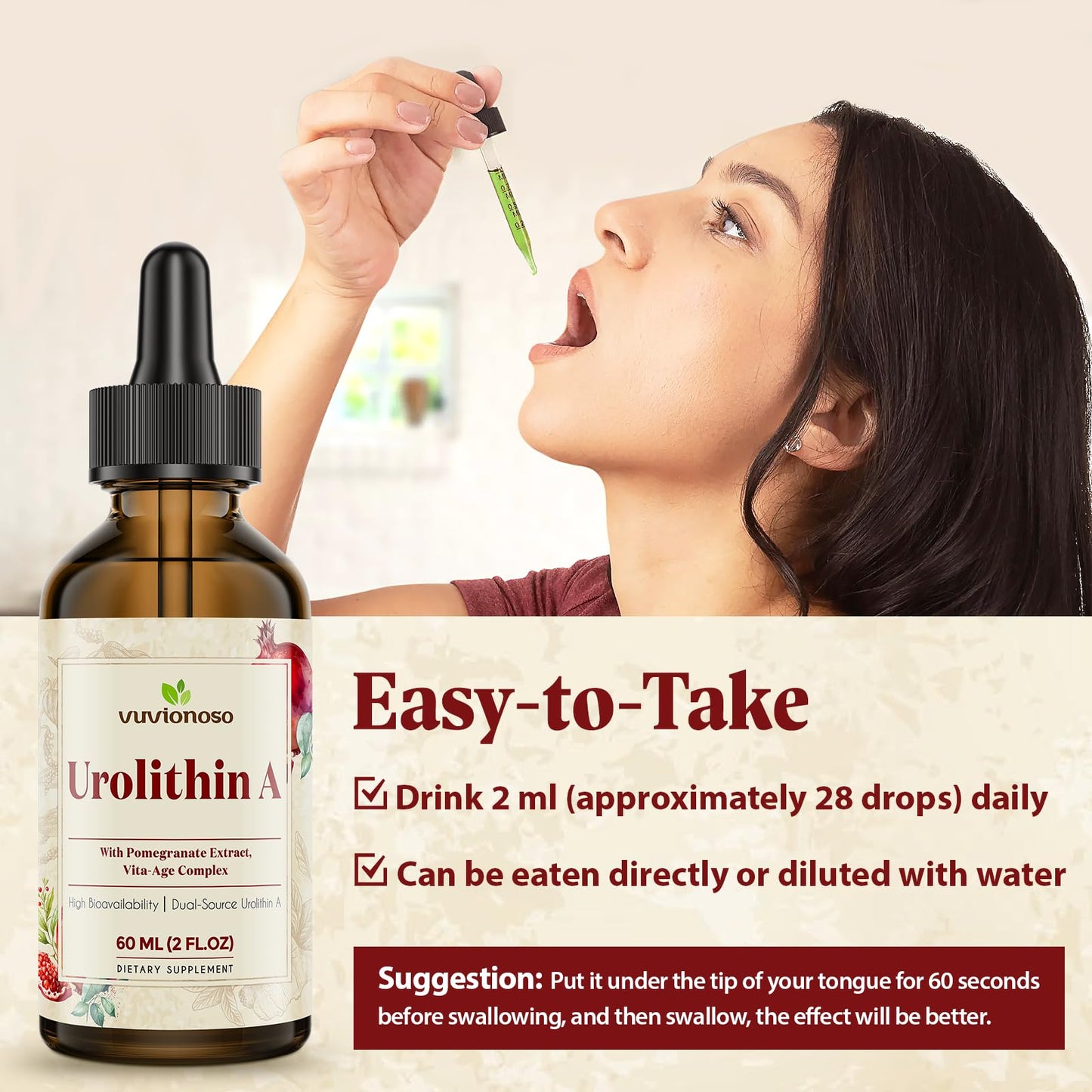 Urolitina A líquido con vitamina C y resveratrol