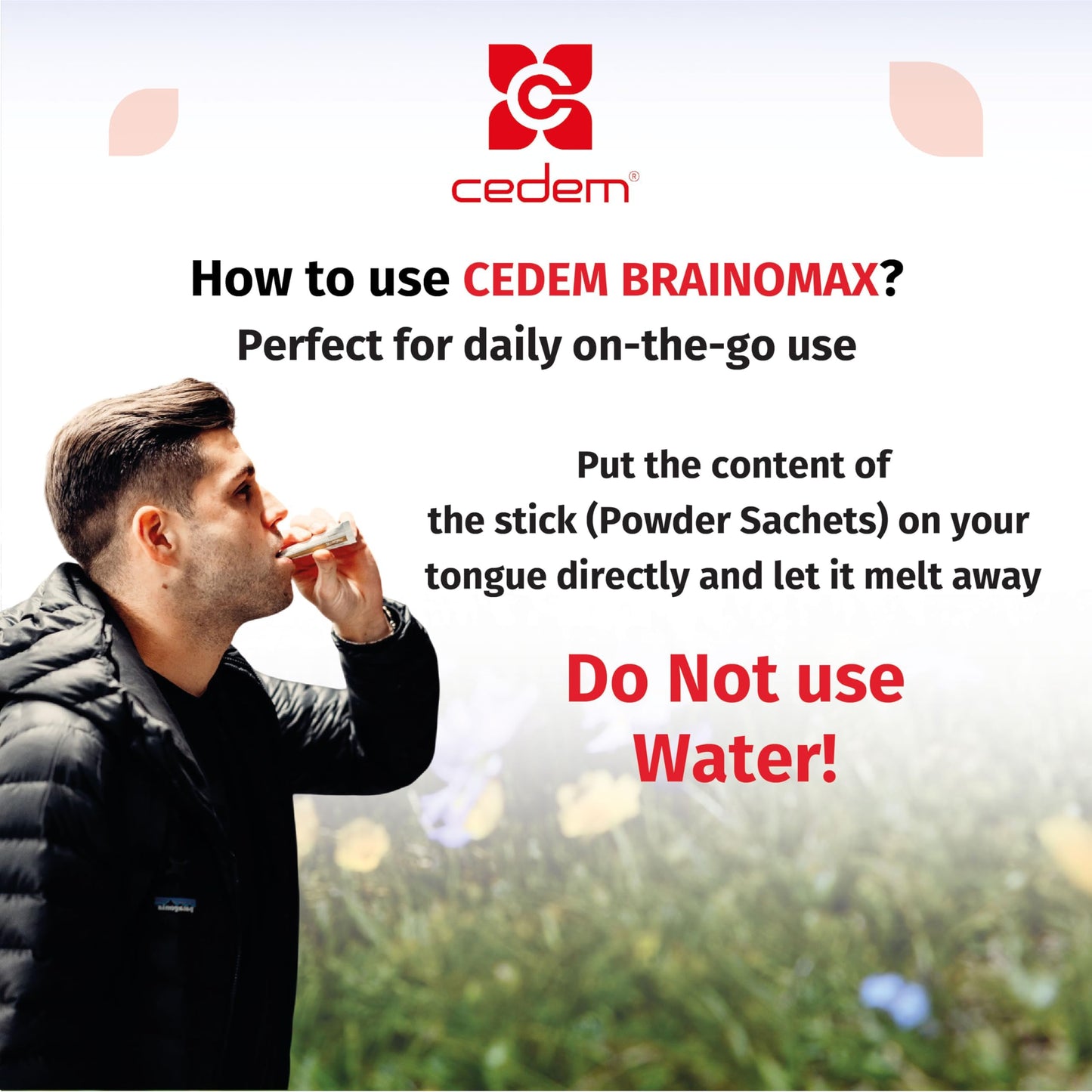 Uso conveniente sobres CEDEM Brainomax apoyo cerebral