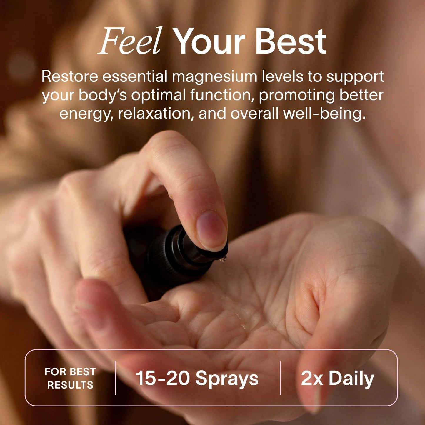Uso spray magnesio Ladywell en piernas para salud