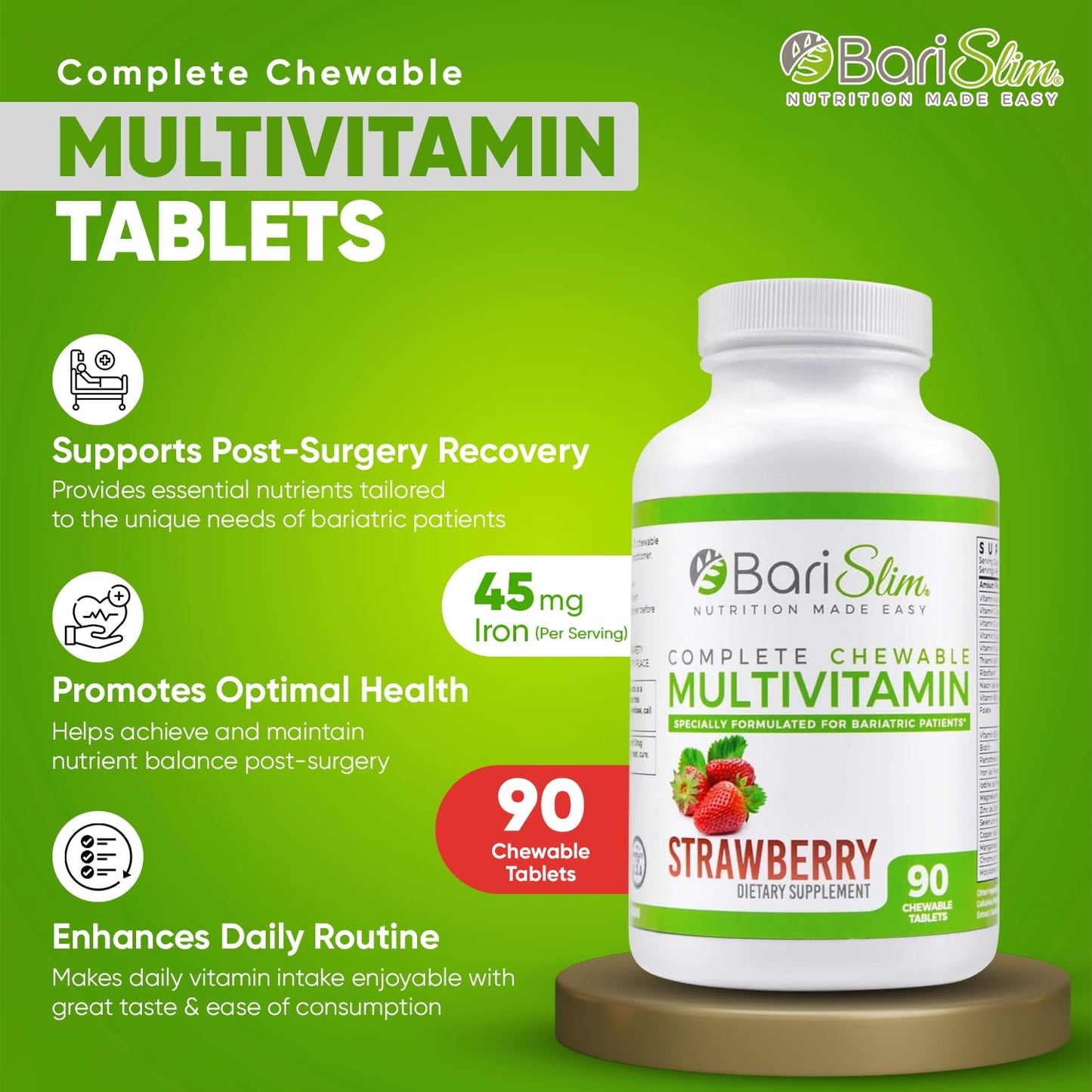 Uso sugerido de multivitamínico BariSlim masticable