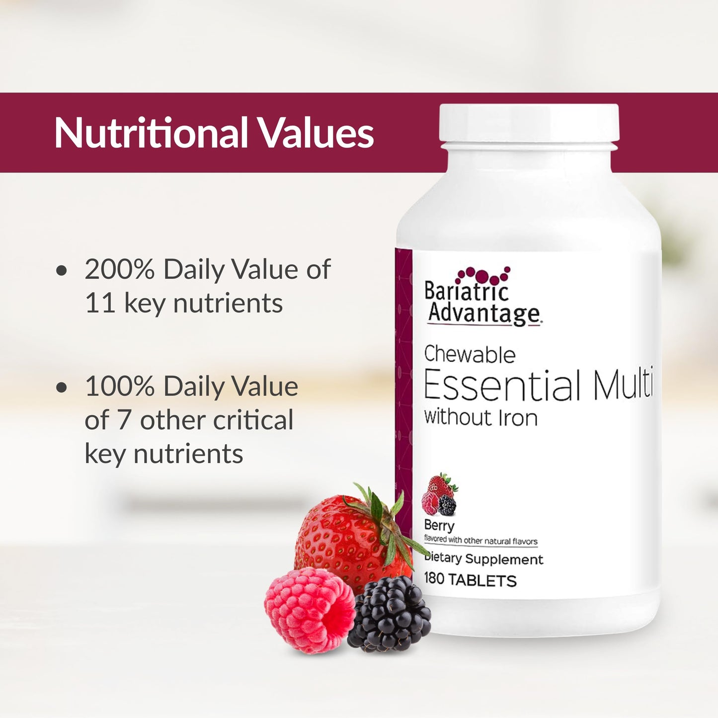 Valores nutricionales - Bariatric Advantage Multivitamin