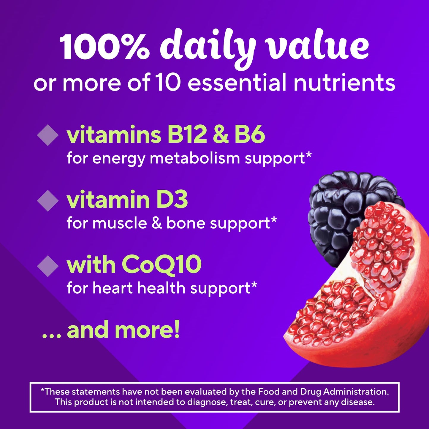 Valores nutricionales de Vitafusion Power Plus Multivitaminas