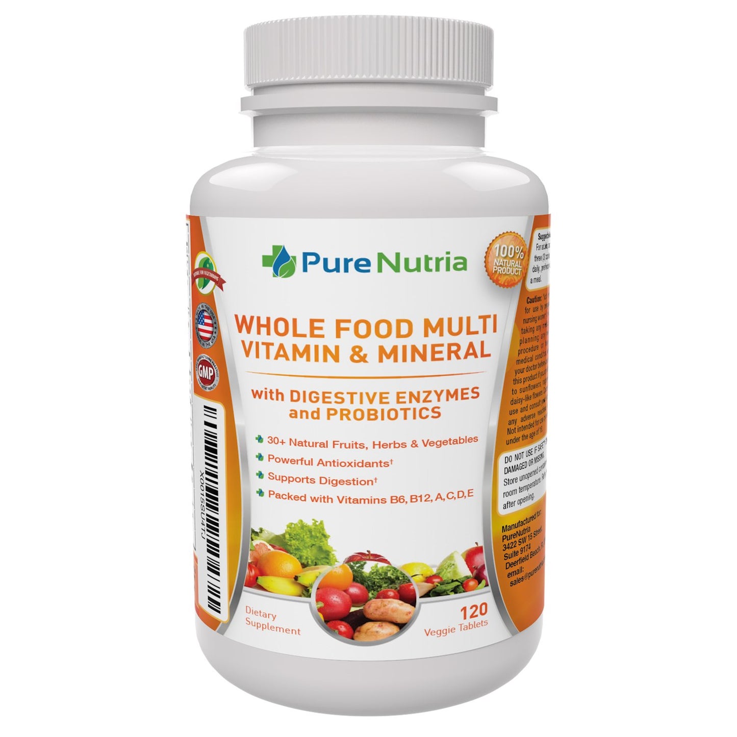 Variedad de alimentos en multivitamínico PureNutria