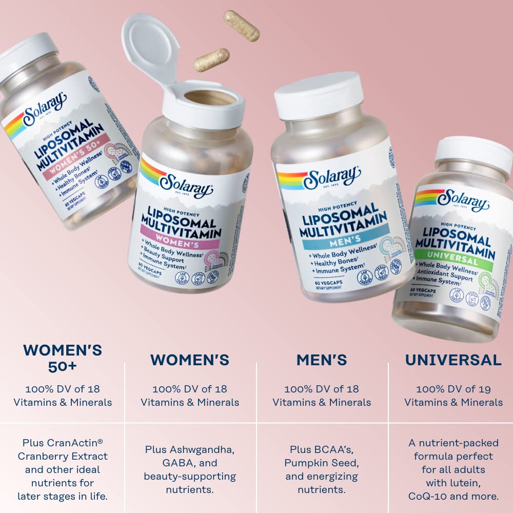 Variedad de multivitamínicos liposomales Solaray