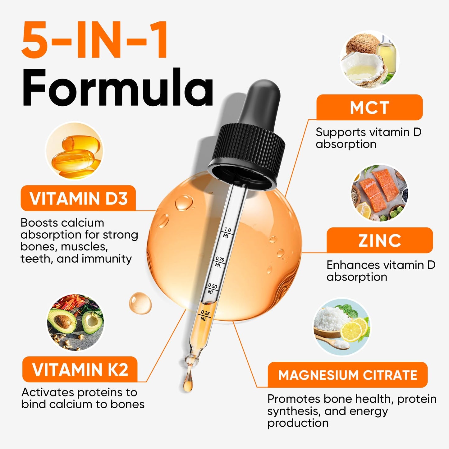 Venture Pal suplemento de vitamina d3 con aceite mct gotas líquidas