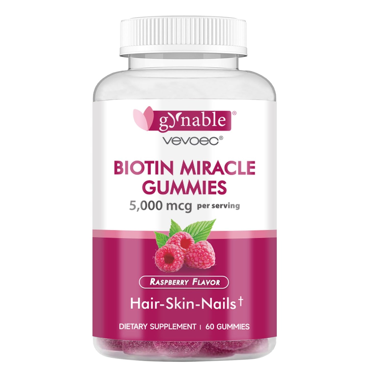 Gomitas de biotina Vevoec Gynable para cabello piel y uñas