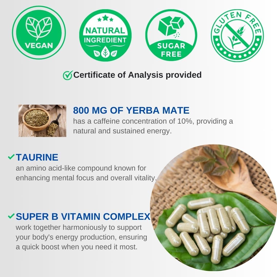 Vinatura Yerba Mate cápsulas suplemento energético