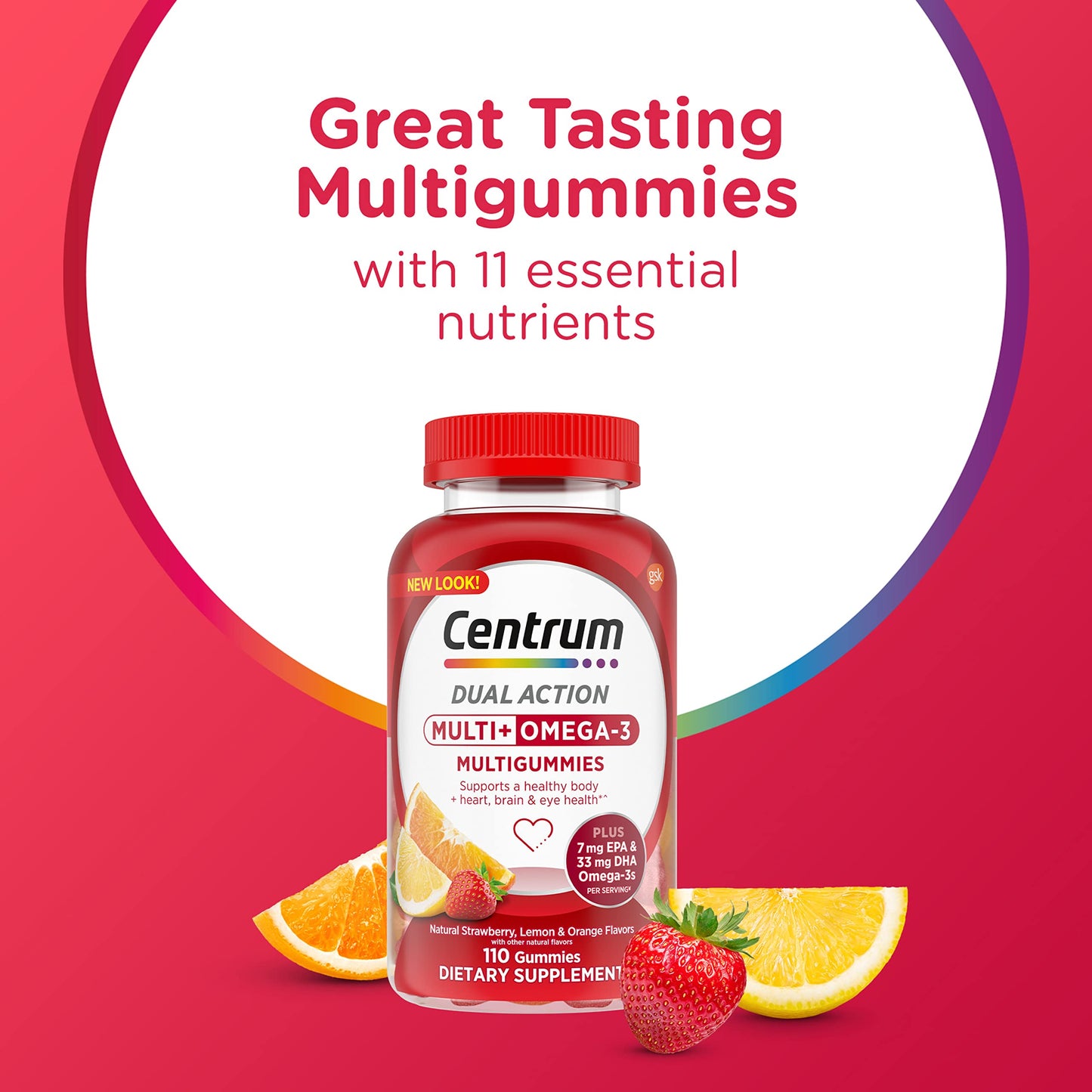 Vista frontal de Centrum MultiGummies