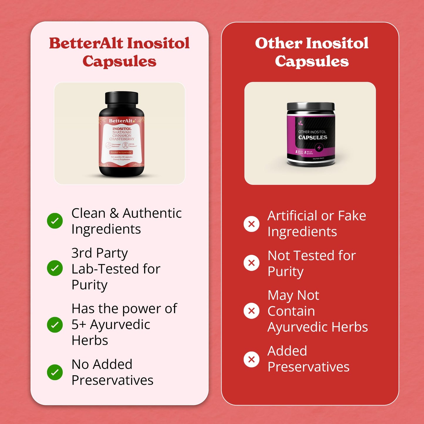 Vista frontal del producto Better Alt Inositol complejo hormonal