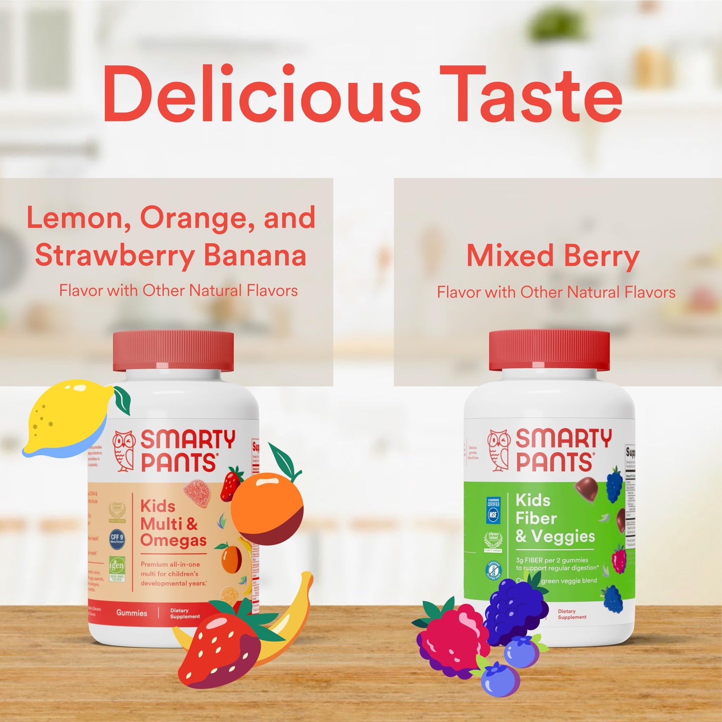 Vista lateral paquete multivitaminas SmartyPants niños