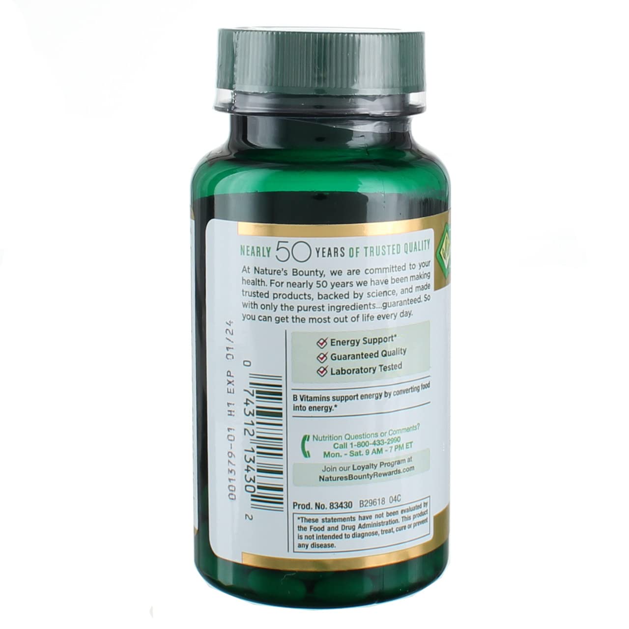 Vista trasera Biotina 5000 mcg Nature's Bounty 3 pack